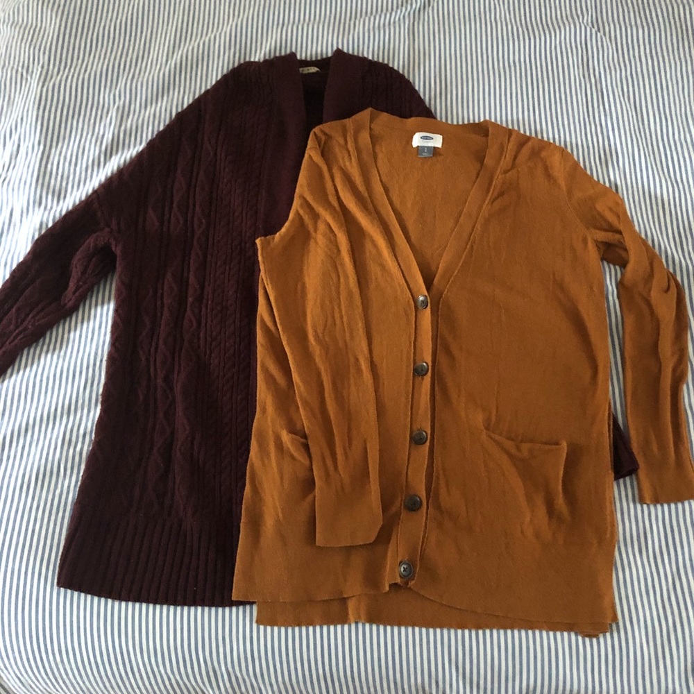 Two autumn toned cardigans